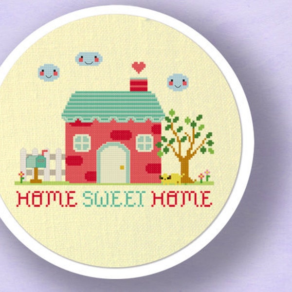 Notre modèle de point de croix Sweet Home. Home Sweet Home Best-seller Motif de point de croix compté moderne et mignon. Fichier PDF. Téléchargement instantané