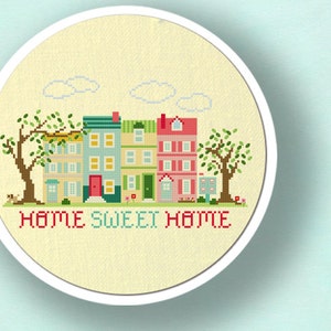 Home Sweet Home Cross Stitch Pattern. Best Seller Apartment Living Modern Simple Cute Counted Cross Stitch Pattern. PDF Instant Download image 1