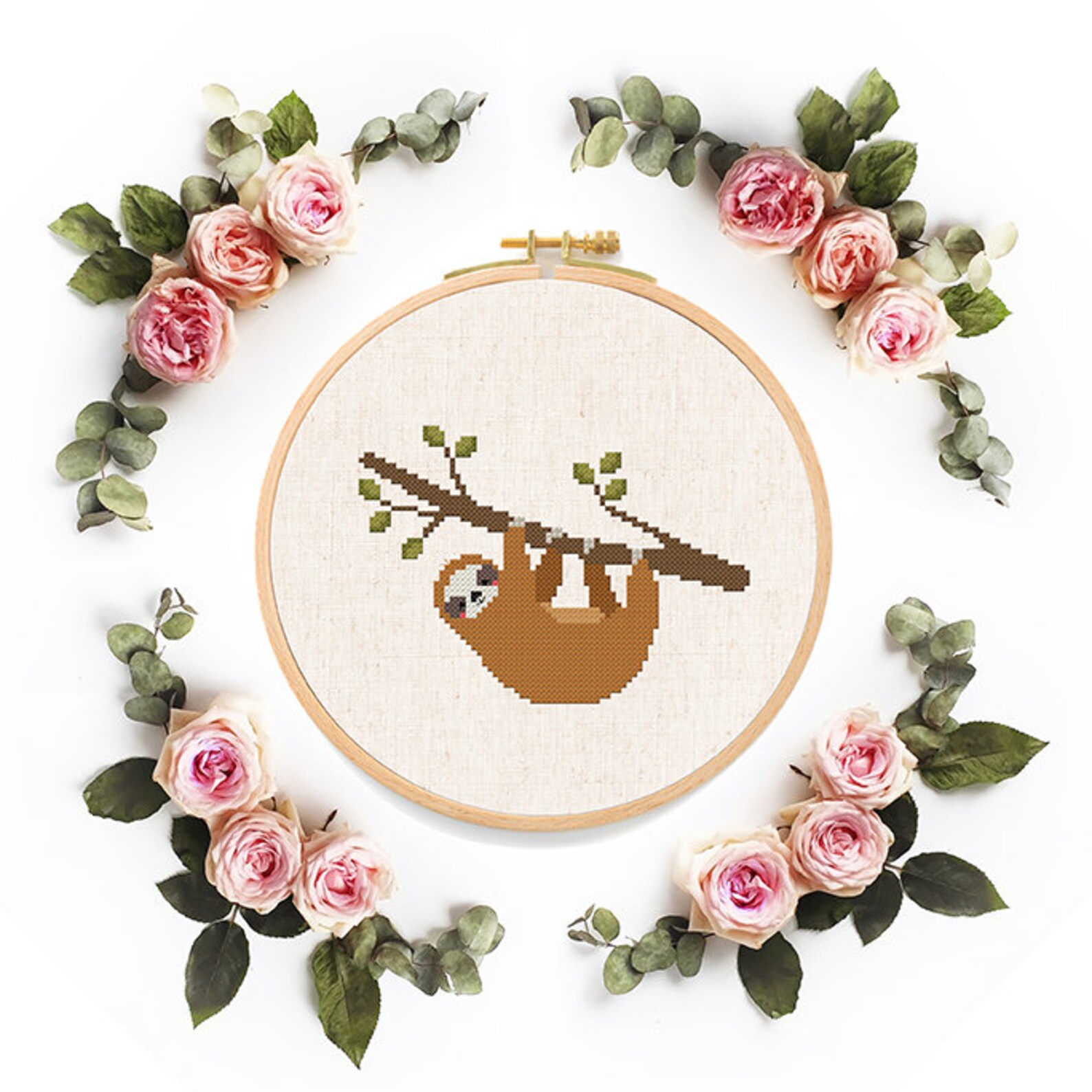 Cute Sloth Cross Stitch Pattern Modern Simple Colorful Sloth - Etsy