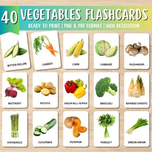 Flashcards for Kids, Vegetables (real Pictures), Vegetables Cards ...