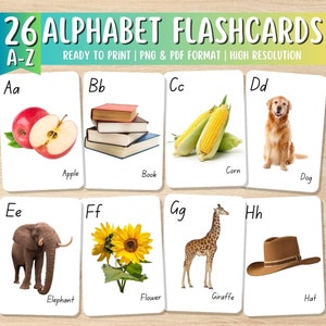 Alphabet Flashcards, Flashcards For Kids, Educational Printable Cards, Learn ABCs, Alphabet Flashcards, Montessori Cards, Digital Download
