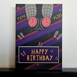 Carte d'anniversaire amusante qui passe vite - Surréaliste et un peu effrayant