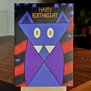 Goth Vampire Bat Birthday Card – Straszna, słodka kartka z pozdrowieniami dla fanów nietoperzy i gotyckich klimatów