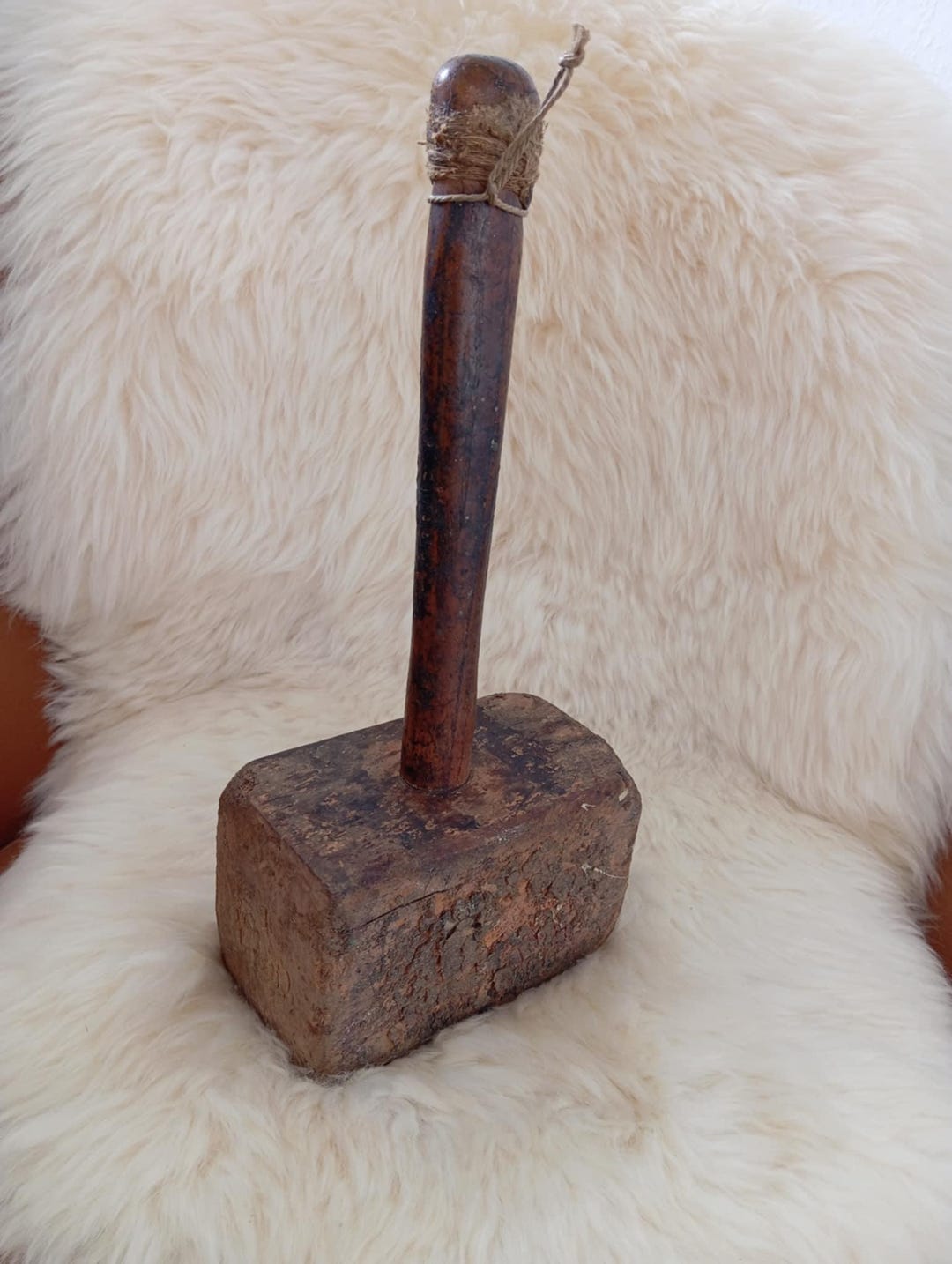 Vintage Old Danish Rustic Carpenter Wood Mallet Woodworking Craft Tool ...