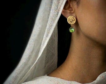 Qawiyah (Woman of Strength) Islamic Calligraphy Studs