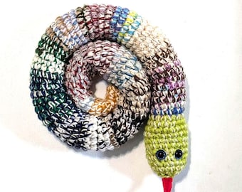 Crocheted Door Draft Stopper Snake: 40-inch Colorful Draft Blocker