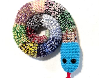 40-inch Crocheted Door Draft Stopper Snake: Colorful Dorm Decor