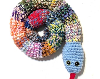 40" Crocheted Door Draft Stopper Snake: Colorful Home Decor