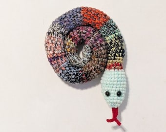 Crocheted Door Draft Stopper Snake: 40-inch Colorful Blocker