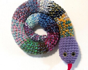 Crocheted Door Draft Stopper Snake: 40-inch