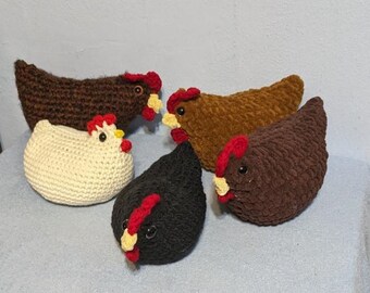 Chicken Stuffed Plush Soft Country Decor Black Tan Brown Choose One