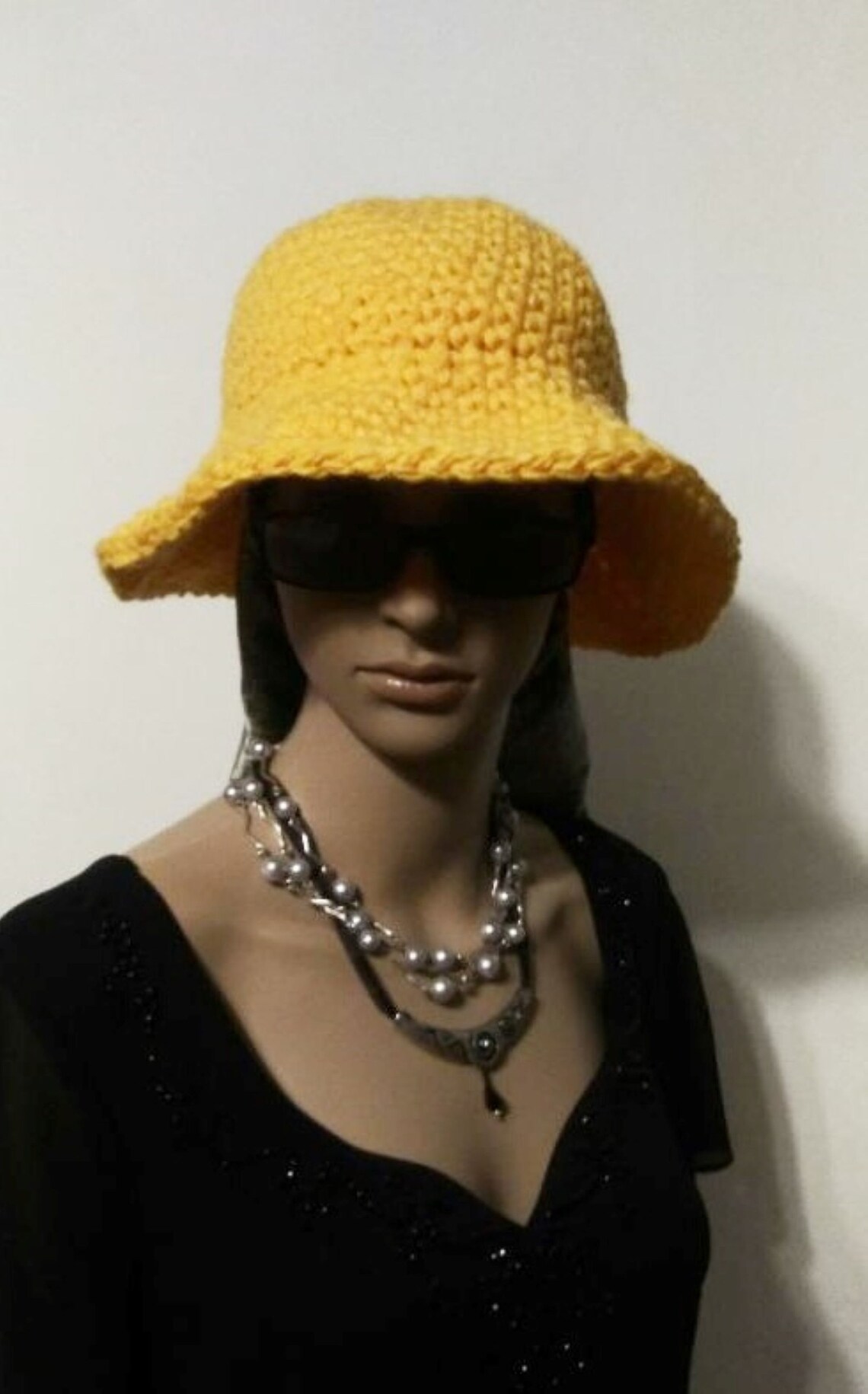 Bucket Hat Handmade Crochet Bulky Yellow - Etsy
