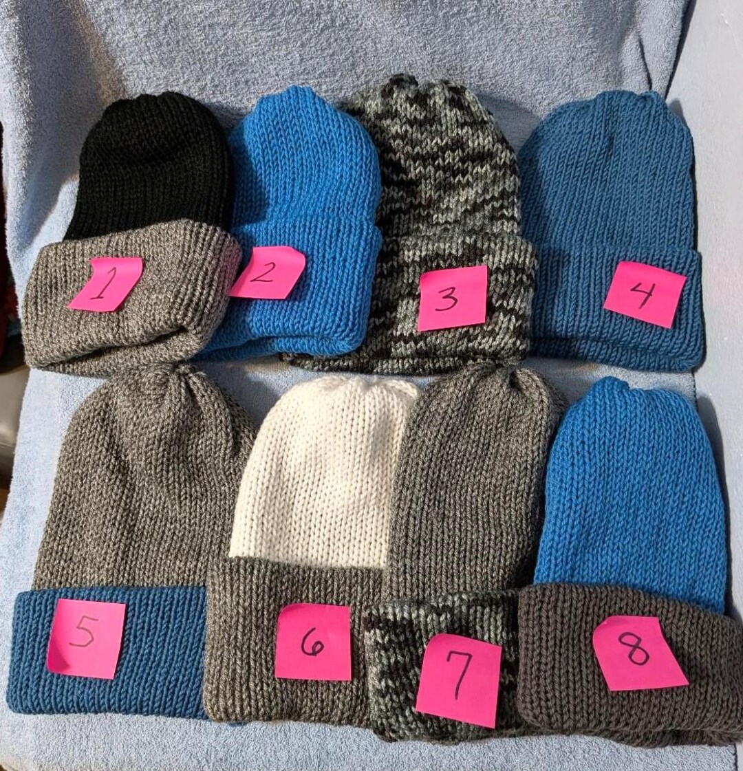 Double Thick Beanie Machine Knit Winter Hat Choice of Color Warm and ...