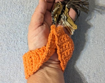 Key Fob Keychain Wristlet Crochet Cotton Key Lanyard 6 inches long handmade sustainable, quirky, unique novel. Choice of One Choose Color