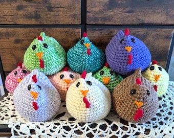 Chicken Stuffed Plush Soft Amigurumi Country Spring Easter Decor Choose One