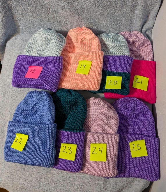 Chunky Knit Acrylic Beanie: Double Thick, Winter Warm Hat