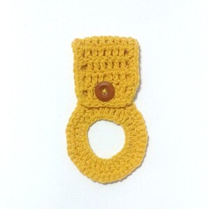 Full Size Kitchen Towel with Removable Crochet Towel Holder Coffee Theme Crochet Top Kitchen Towel image 2