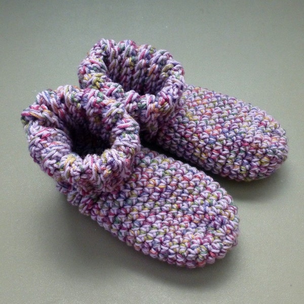 Crochet Slipper Socks Booties Bed Socks Lilac and Mixed Colors Size Large Size 10 11