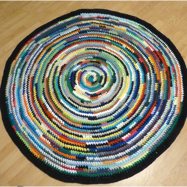 Reserved for Elinor Rag Rug Multi Color Round 56 inches