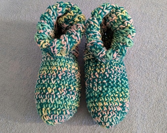 Crochet Slipper Socks Booties Bed Socks Multi Color Size 8/9