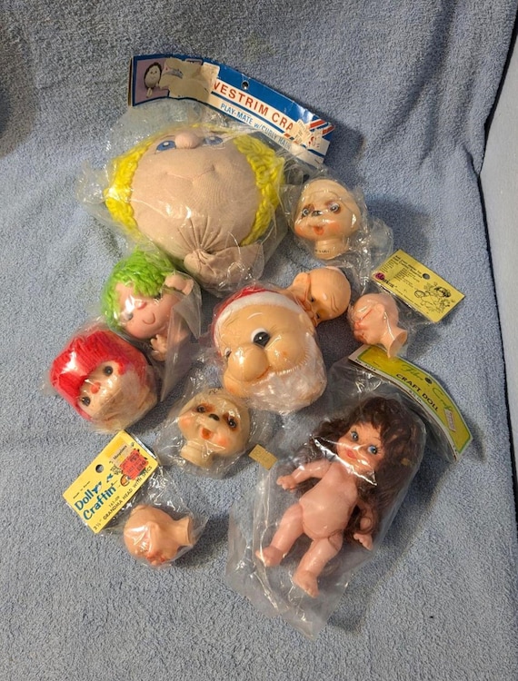 Assorted Vintage Doll Heads and Parts for Reuse, Steampunk, Repurpose, Destash Lot . Choose Box