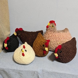 Chicken Stuffed Plush Soft Country Decor Black Tan Brown Choose One image 1