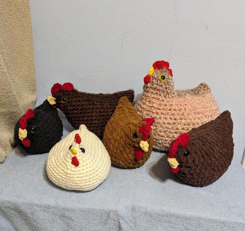 Chicken Stuffed Plush Soft Country Decor Black Tan Brown Choose One image 1