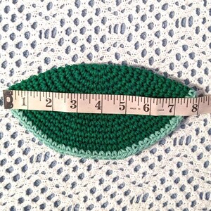 Crocheted Yarmulke Kippot Kippah Frik Cotton Green 8 inches image 3