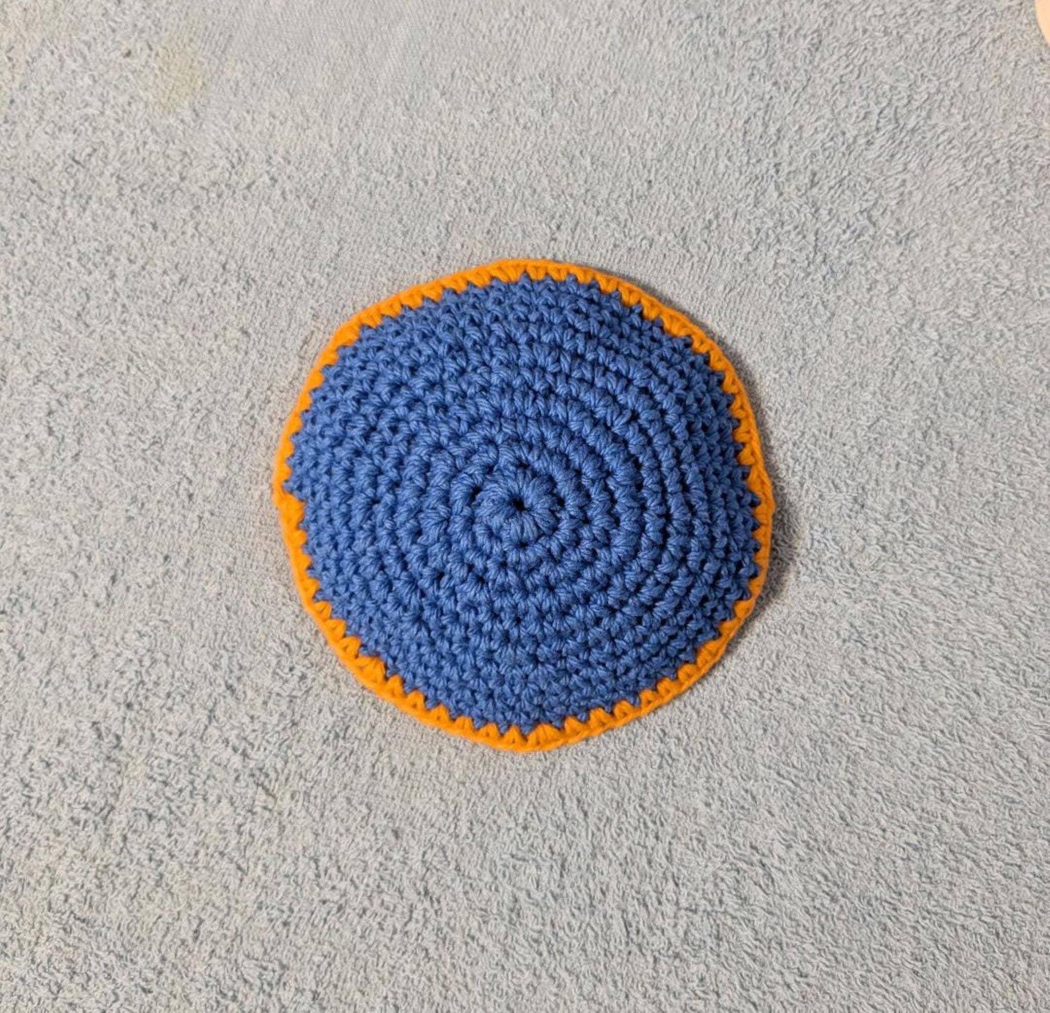 16 Crochet Kippah Patterns for Everyday Wear, Gifts, and Judaica-Inspired Style 6 Crocheted Yarmulke Kippot Kippah Frik Cotton Blue