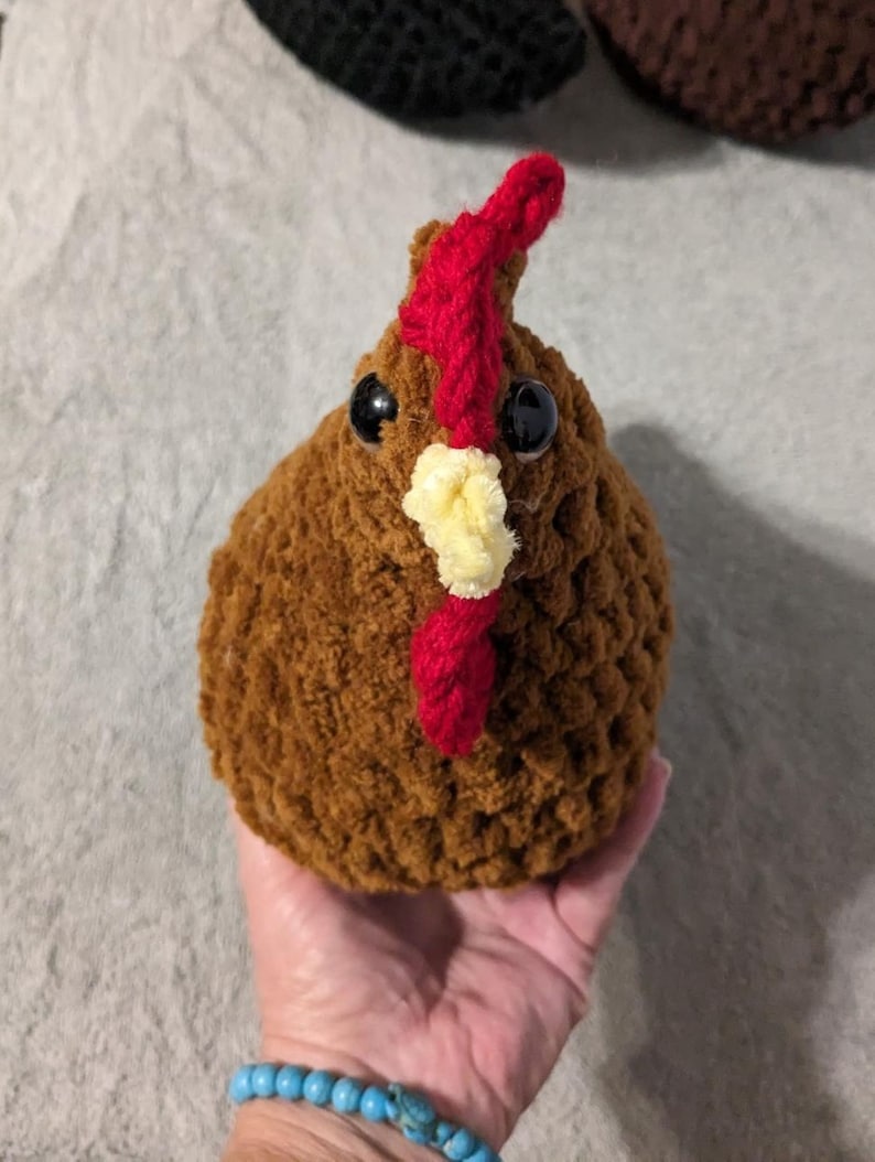 Chicken Stuffed Plush Soft Country Decor Black Tan Brown Choose One image 2