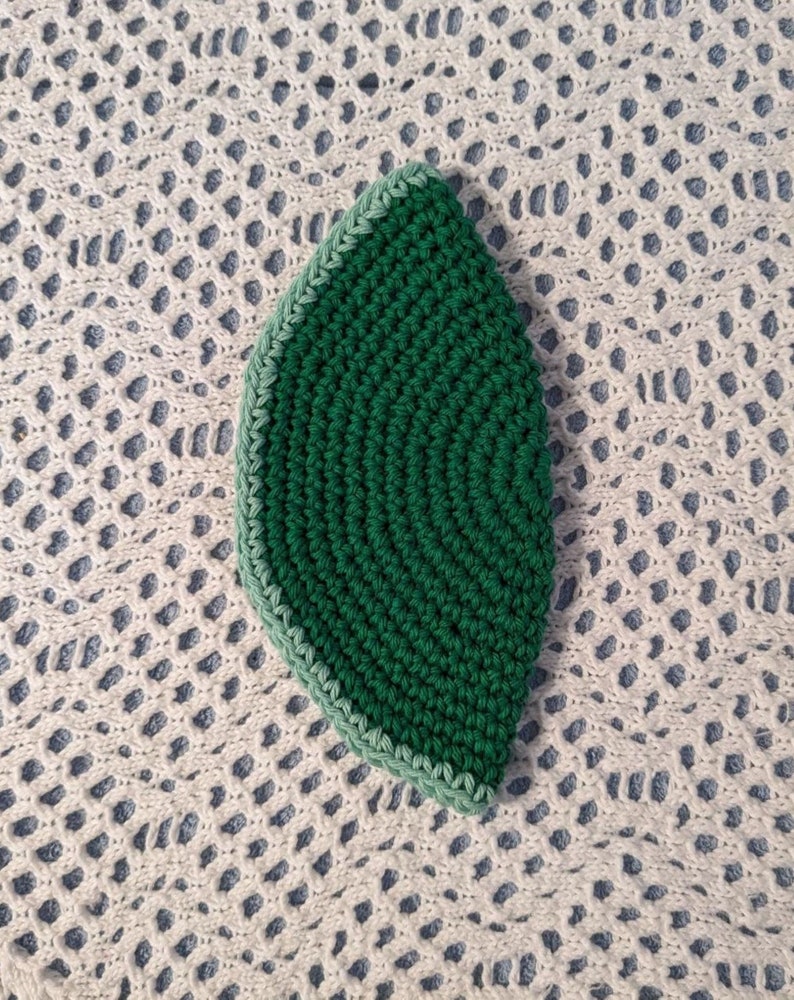 Crocheted Yarmulke Kippot Kippah Frik Cotton Green 8 inches image 1