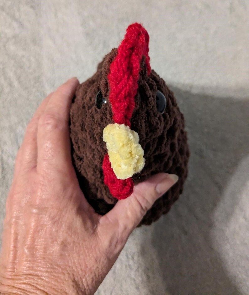 Chicken Stuffed Plush Soft Country Decor Black Tan Brown Choose One image 4