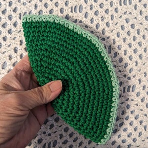 Crocheted Yarmulke Kippot Kippah Frik Cotton Green 8 inches image 2