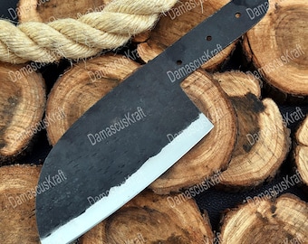 Lame vierge de couteau de chef en acier à haute teneur en carbone 1095, couteaux de chef faits main, lame vierge, couperet serbe, kit de fabrication de couteaux forgés à la main Etats-Unis