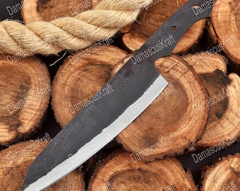 Hand Forged Kitchen Knife Blank Blade, Handmade 1095 Steel Blank Blade Chef knives, Chef knife, Knife Making material, Knife supplies USA