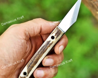 Custom Handmade Easy To Carry Kiridashi Utility Knife, Neck Knife, Camping Knife, Kiridashi Knives, Gift for Men, Gift for Him, USA Knives
