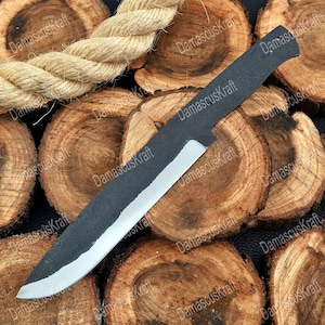 1095 High Carbon Steel Hand Forged BLANK BLADES, Blank Knives, Handmade Hunting Knife Blank Blade, Knife Making Project Supplies for Men USA