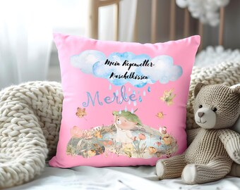 Cuddly pillow "Rainy Weather Bear", personalized pillow, pillowcase with name, for birth, birthday, baptism, pillow gift