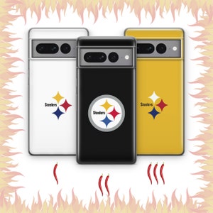 Pittsburgh Steelers 1 Telefonskal för Google Pixel 6 6A 7 7A 8 8A 9 9A 10 Pro XL-modeller Amerikansk fotbollslag USA Ball Game Play