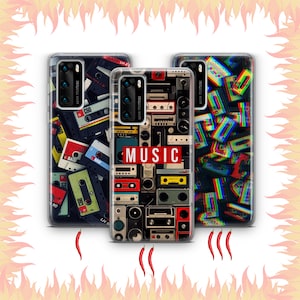Kassette 4 Telefon Fall Abdeckung für Huawei P9 P10 P20 P30 P40 Lite PRO Plus LG G5 G6 Modelle Vintage Tape Audio Mono Stereo Tape deswegen Musik