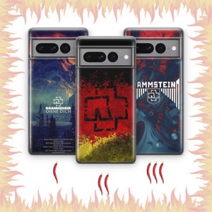 Funda de teléfono Rammstein 4 para Google Pixel 6, 6A, 7, 7A, 8, 8A, 9, 9A Pro XL, con tema de banda de música metal industrial alemán y canciones de punk rock.