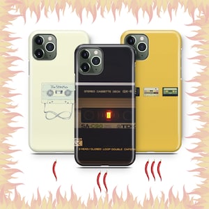 Kassette 8 Telefon Fall Abdeckung für Apple iPhone 11 12 13 14 15 16 PRO PLUS MiNI MAX Modell Vintage Tape Audio Mono Stereo Kassettenrekorder Musik