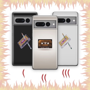 Kassette 3 Telefon Fall Abdeckung für Google Pixel 6 6A 7 7A 8 8A 9 9A Pro XL Modelle Vintage Tape Audio Mono Stereo Kassettenrekorder Musik