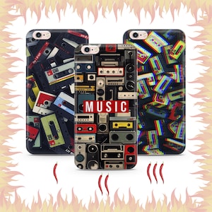 Kassette 4 Telefon Fall Abdeckung für Apple iPhone 5 SE 2020 2022 6 7 8 X Xs XR MaX PLUS Modelle Vintage Tape Audio Mono Stereo Tape deswegen Musik