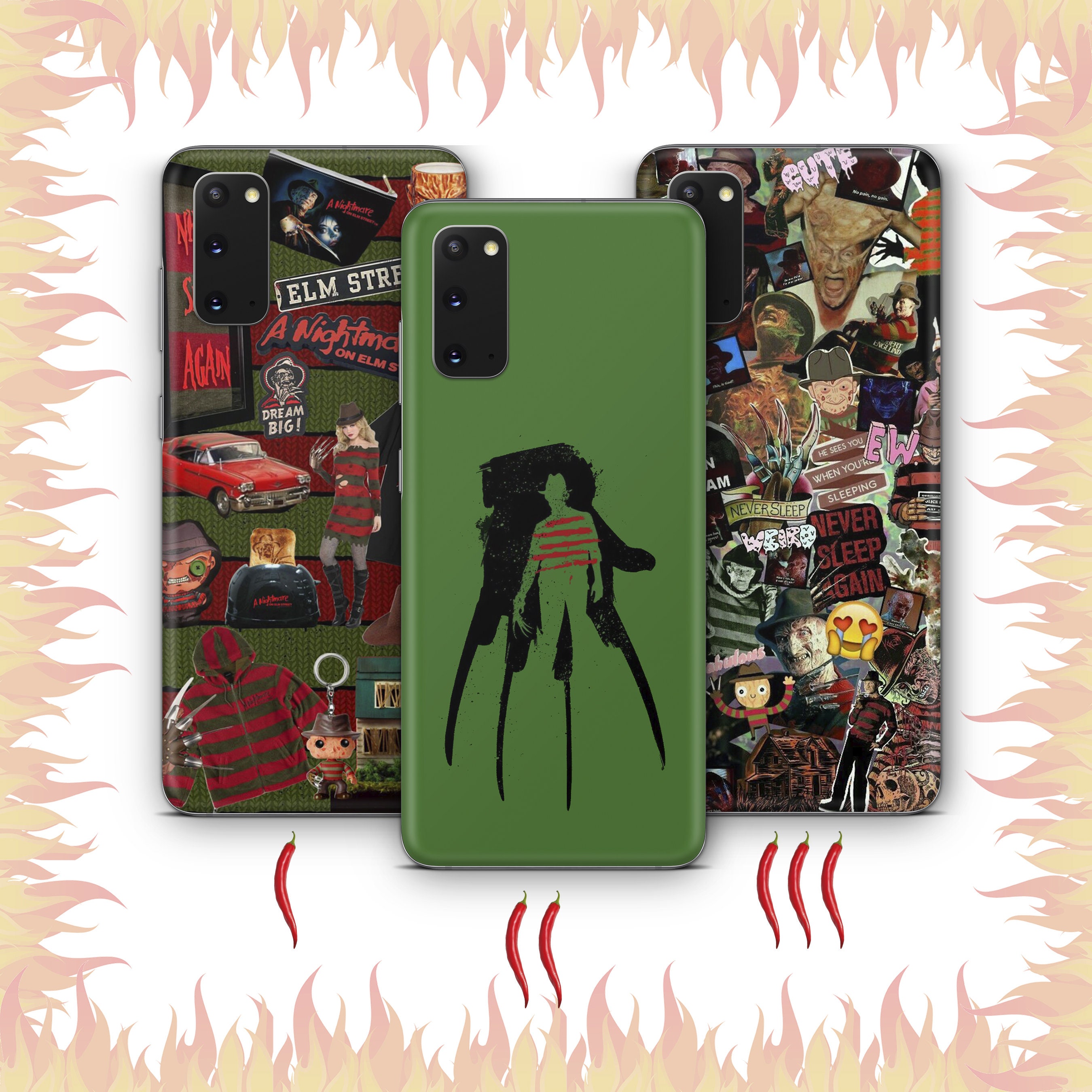 SKRYU&Fuma no KTR 直筆サイン　スマホケース Freddy Krueger Phone Case Cover for Samsung Galaxy S21 S22 S23 S24