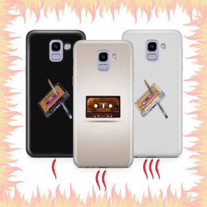 Cassette 3 Phone Case Cover für Samsung Galaxy A3 A5 A6 A7 A8 J3 J5 J6 J7 Modelle Vintage Tape Audio Stereo Mono Tape Violet Musik