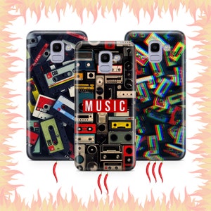 Cassette 4 Telefon Fall Abdeckung für Samsung Galaxy A3 A5 A6 A7 A8 J3 J5 J6 J7 Modelle Vintage Tape Audio Stereo Mono Tape Violet Musik