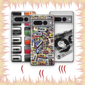 Cassette 5 Phone Case Cover für Google Pixel 6 6A 7 7A 8 8A 9 9A Pro XL Modelle Vintage Tape Audio Mono Stereo Kassettenrekorder Musik