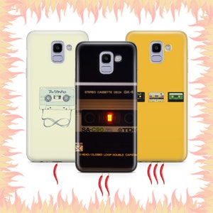 Kassette 8 Telefon Fall Abdeckung für Samsung Galaxy A3 A5 A6 A7 A8 J3 J5 J6 J7 Modelle Vintage Tape Audio Stereo Mono Tape Cordon Vynil Musik