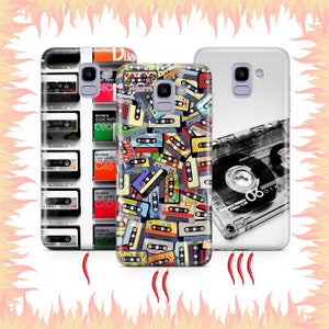 Cassette 5 Telefon Fall Abdeckung für Samsung Galaxy A3 A5 A6 A7 A8 J3 J5 J6 J7 Modelle Vintage Tape Audio Stereo Mono Tape Cordon Vynil Musik